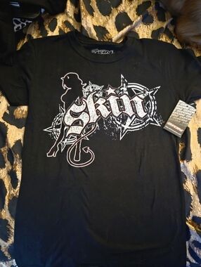 Skin Black Short-Sleeve Graphic Tee with Script Logo